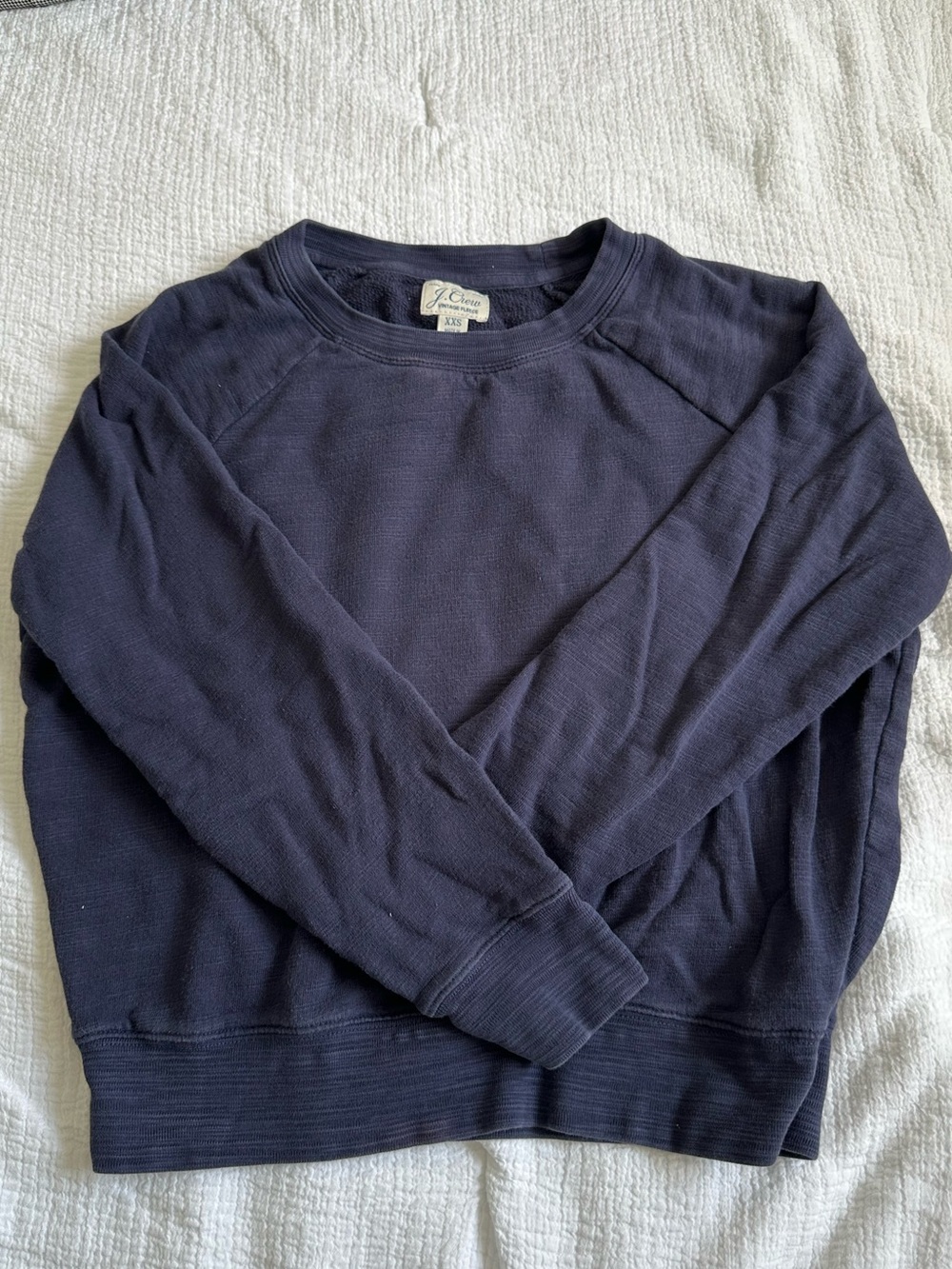 J. Crew Vintage Fleece Navy Crewneck Sweater